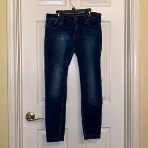 Distressed skinny jeans, ankle length, Size 30